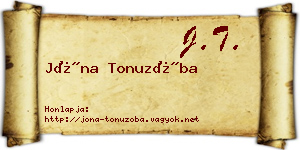 Jóna Tonuzóba névjegykártya